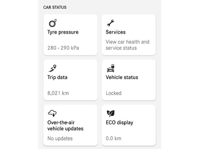 V aplikaci Mercedes na chytrém telefonu se zobrazí budoucí vysněná vozidla Mercedes-Benz.