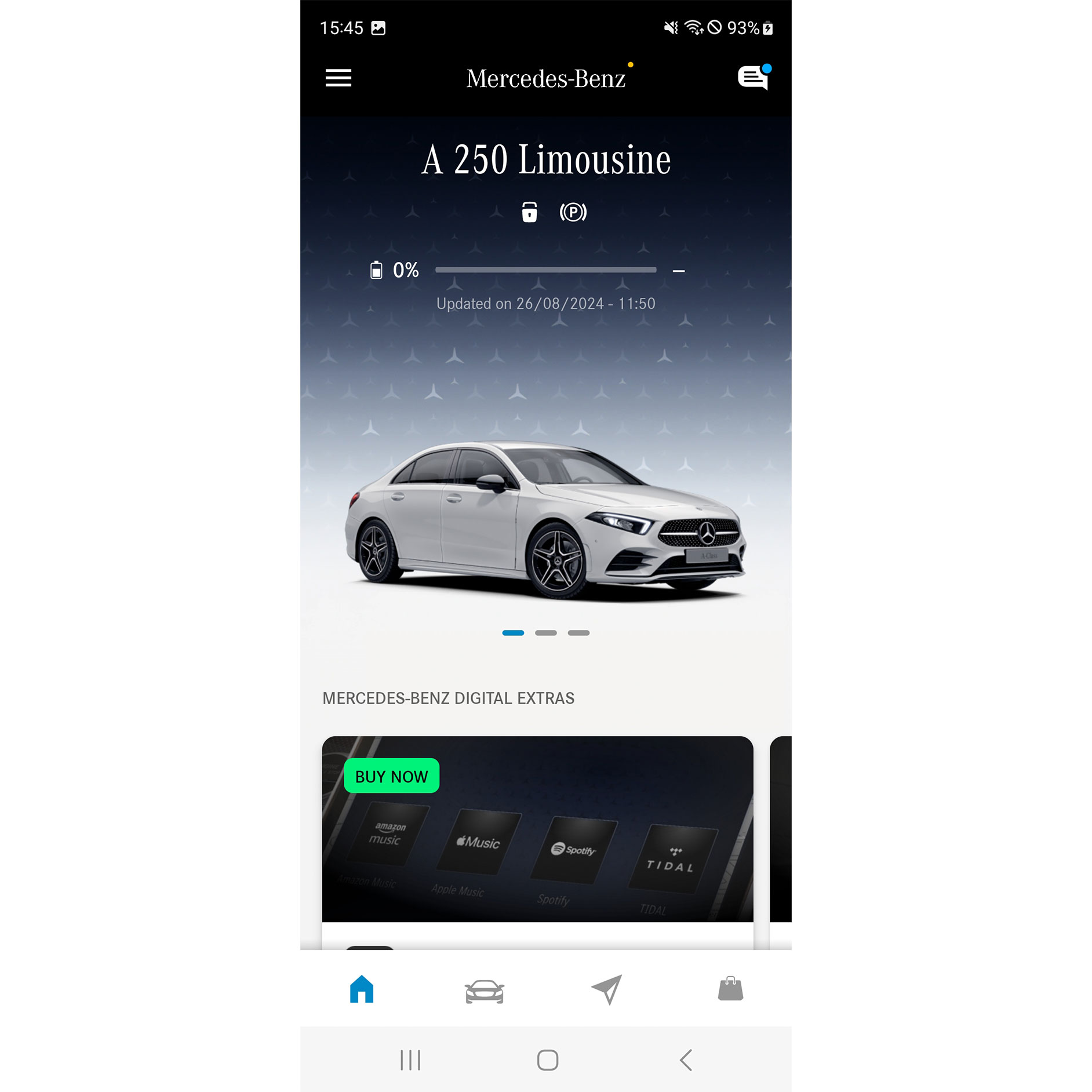 Aplikace Mercedes-Benz | Aplikace | Mercedes-Benz Na chytrém telefonu se v menu aplikace Mercedes-Benz zobrazí dostupné funkce digitálních doplňků k tématu navigace, vzdálené služby a GUARD 360˚.