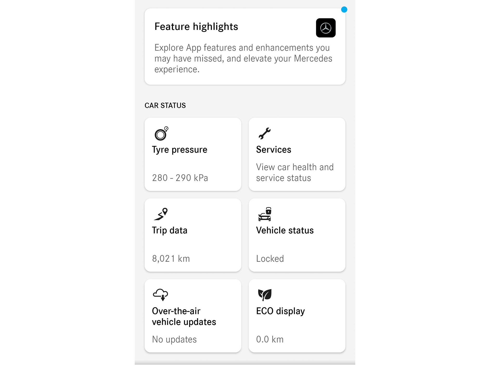 V&nbsp;aplikaci Mercedes-Benz na chytrém telefonu se zobrazí budoucí požadovaná vozidla Mercedes-Benz.