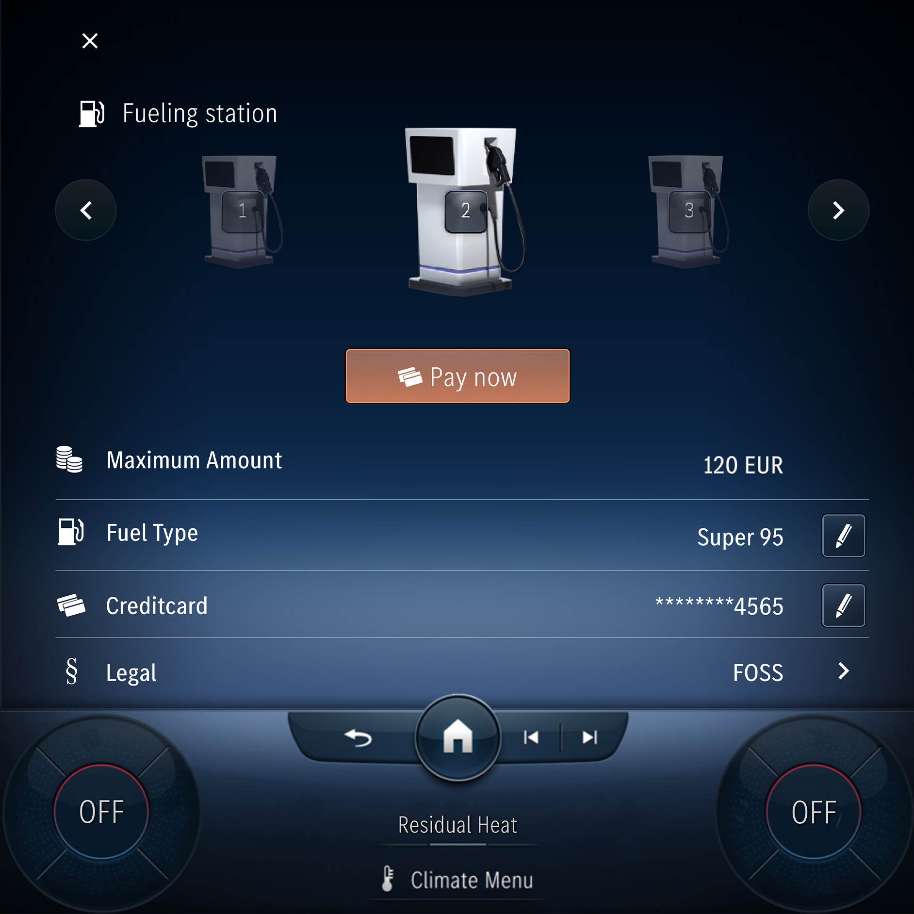 Fuel & Pay | Standardní výbava | Mercedes-Benz Fuel & Pay jako součást standardní výbavy digitálních doplňků Mercedes-Benz.