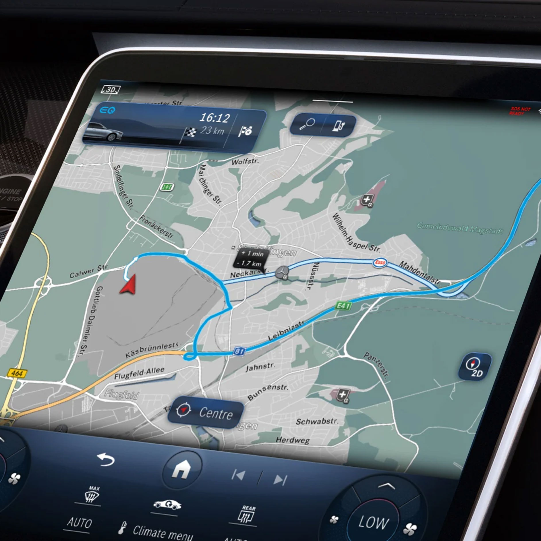 Online navádění po trase | Sada Excellence | Mercedes-Benz Ilustrační obrázek funkce Online navádění po trase.