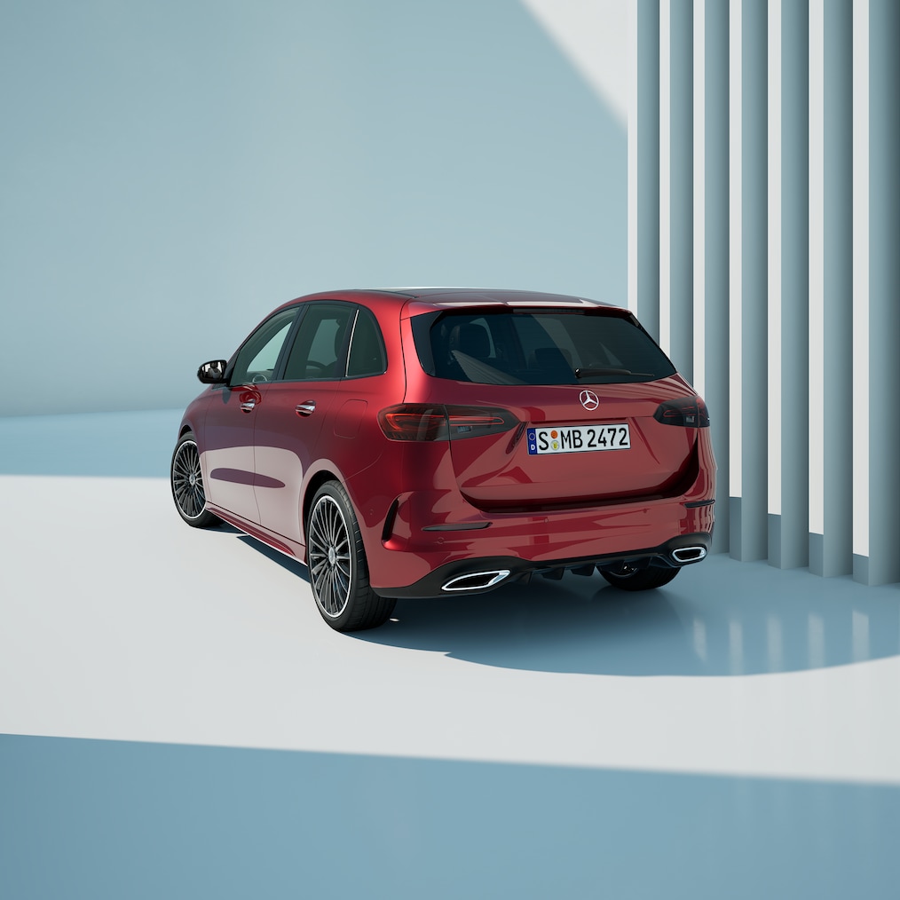 Záď vozu Mercedes-Benz Třídy B.