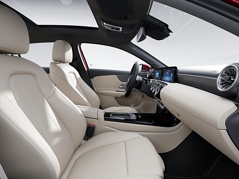 Interiér Třídy A Sedan od Mercedes-Benz s linií výbavy Progressive.