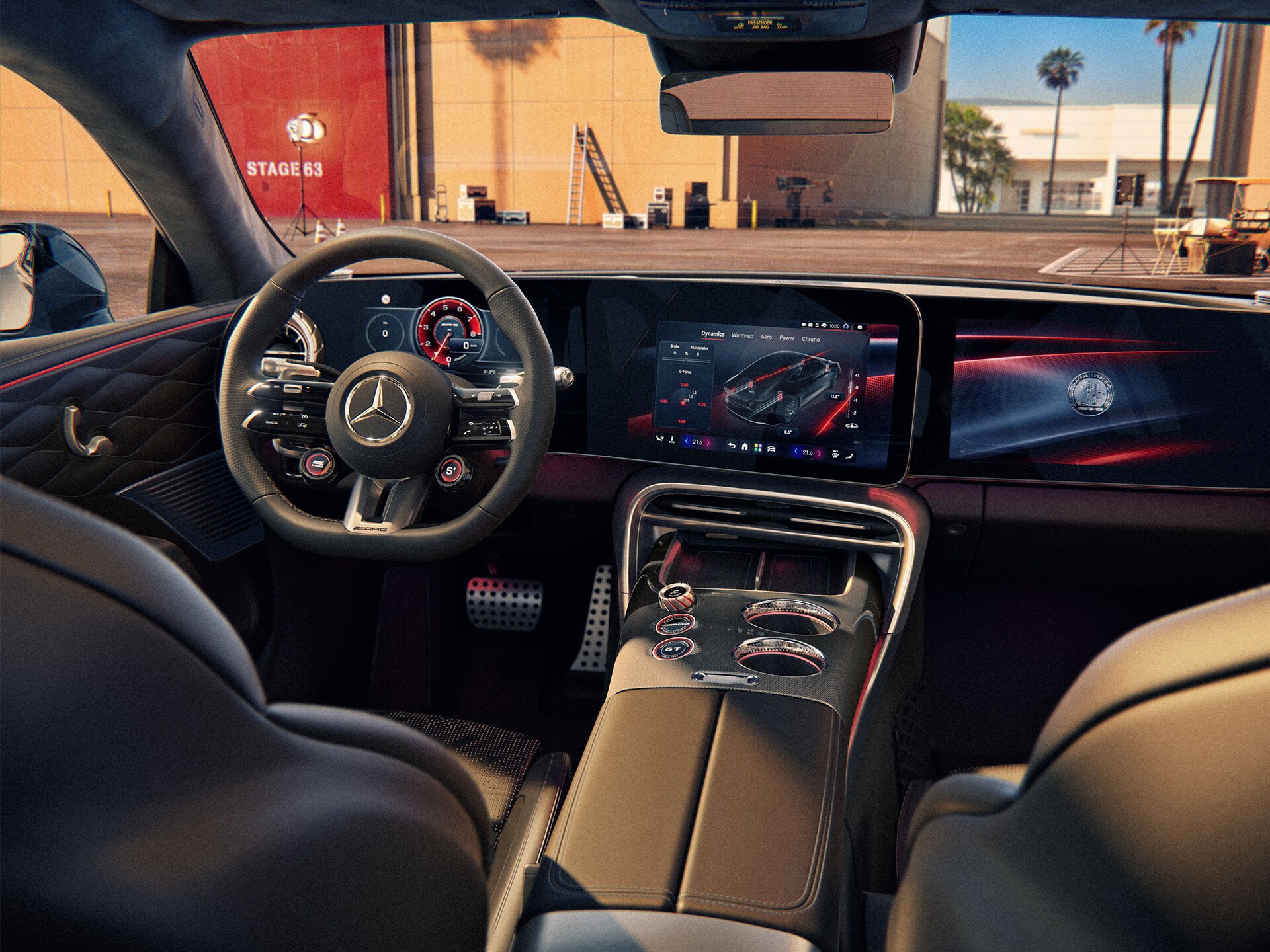 Kokpit zaměřený na řidiče ve zcela novém voze Mercedes-AMG GT 53 kupé.
