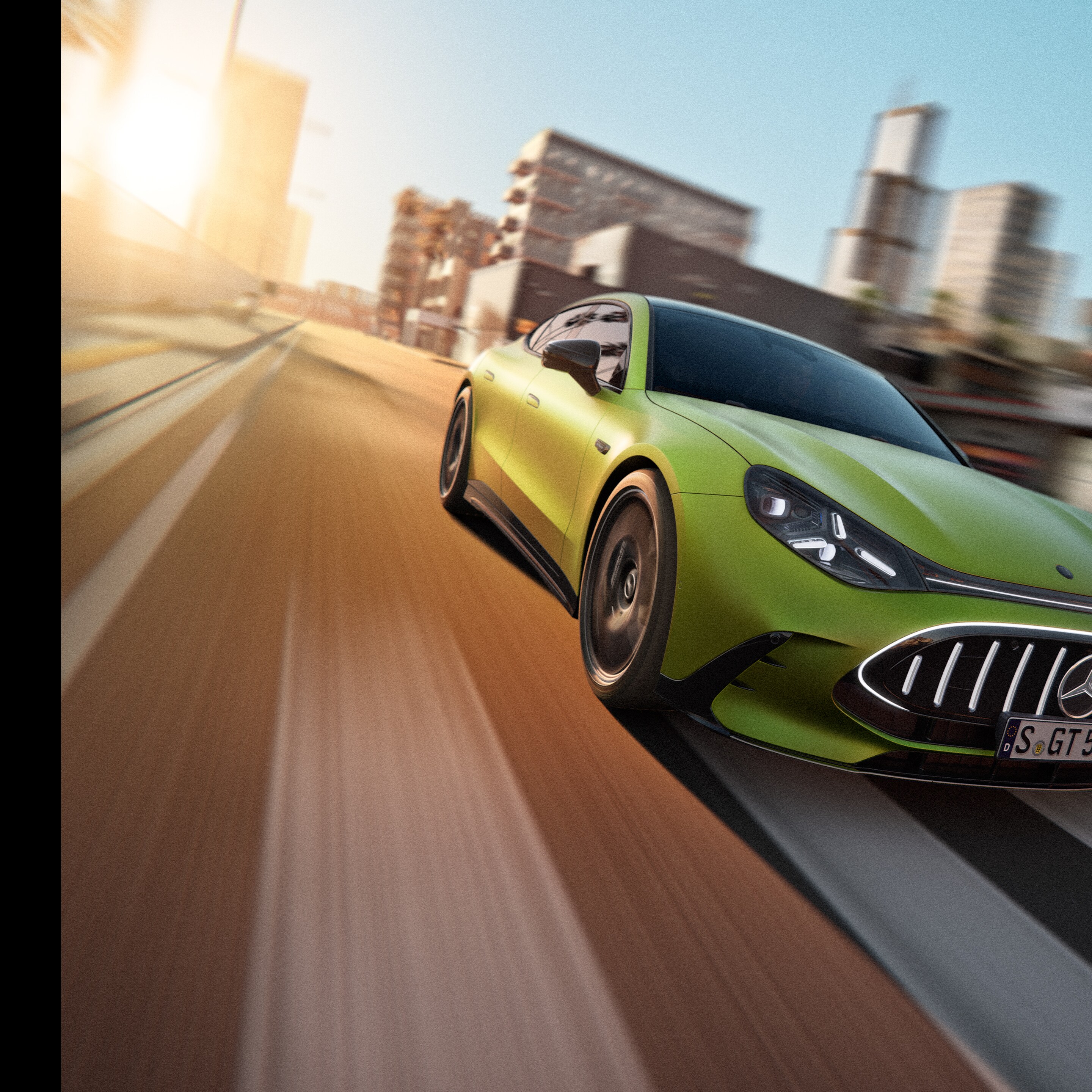 Exteriér zcela nového vozu GT čtyřdveřové kupé od Mercedes-AMG.