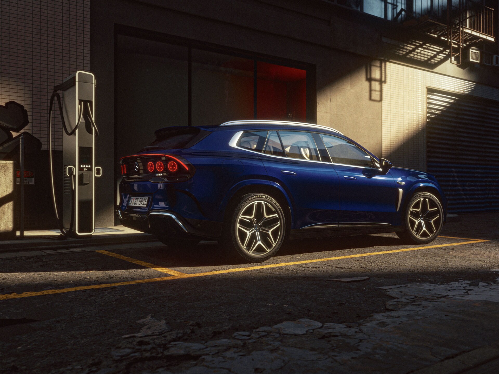 Nabíjení zcela nového vozidla GT SUV od Mercedes-AMG.