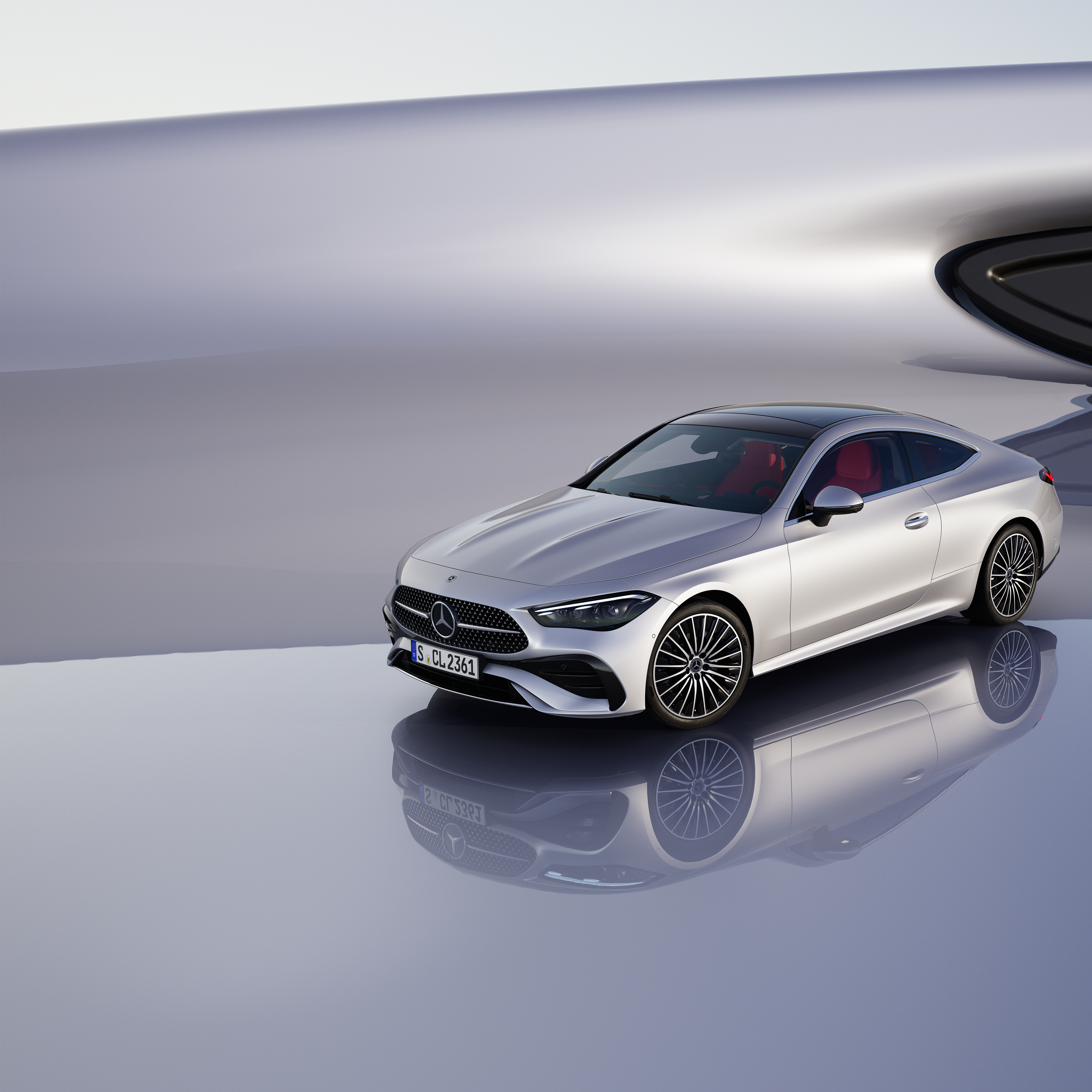 Modely kupé | Mercedes-Benz Pohled zepředu na vozidlo Mercedes-Benz CLE kupé ve světlém prostředí.