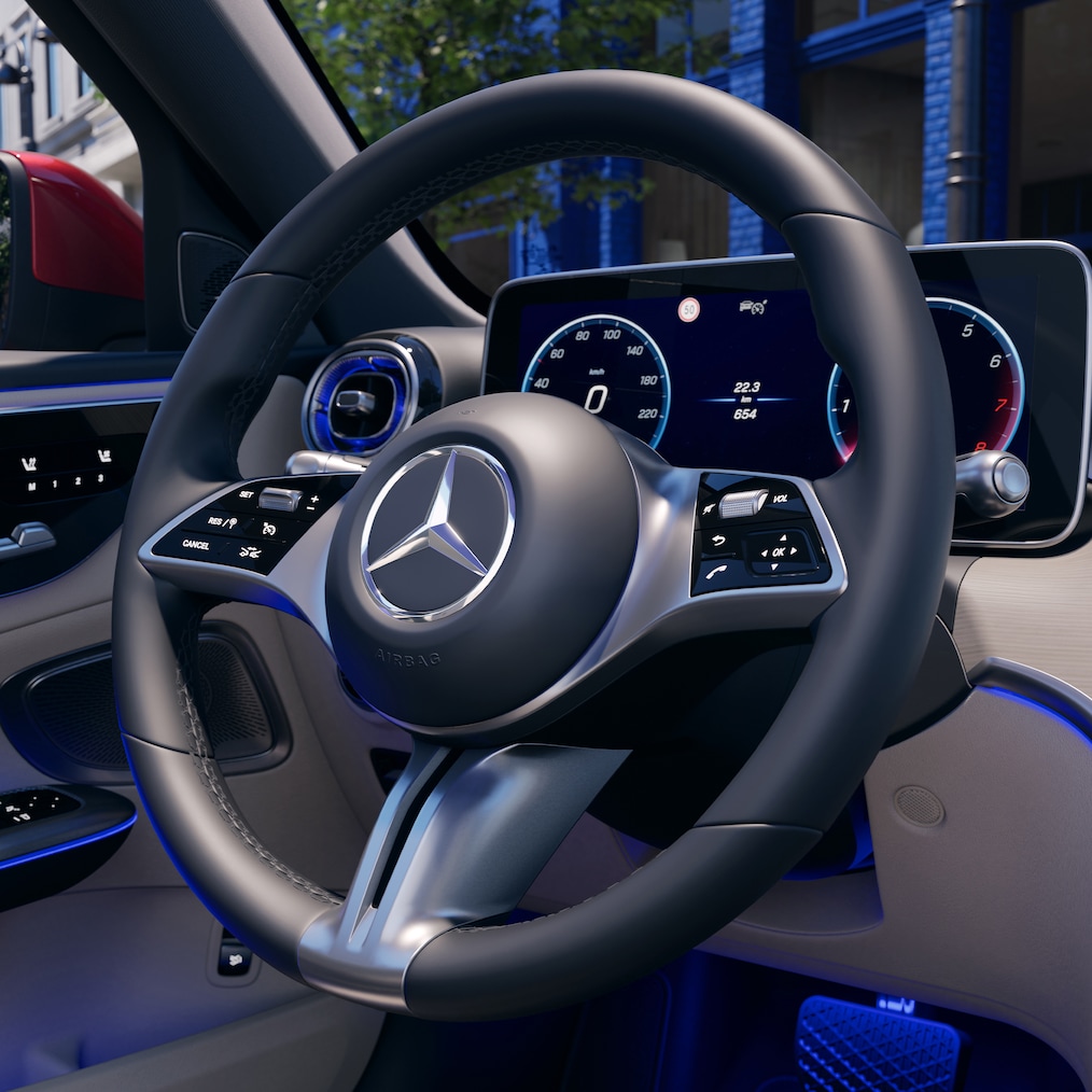 Nový volant nové Třídy&nbsp;C kombi od Mercedes-Benz.