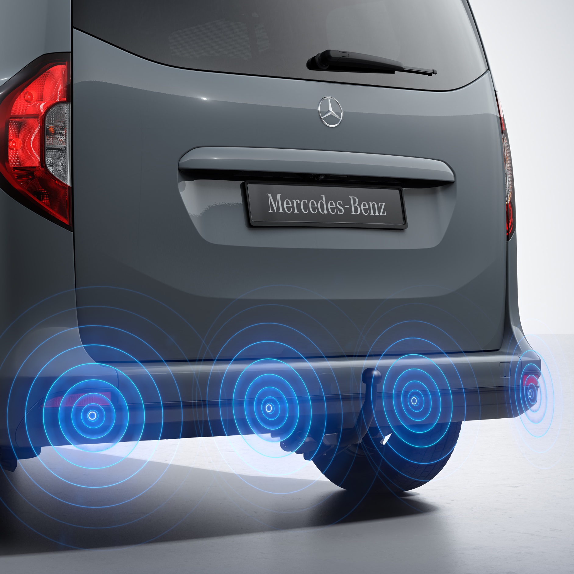 Asistenční systémy | Třída T | Dodávková vozidla Mercedes-Benz Schematické znázornění asistenčních systémů na příkladu Třídy T.