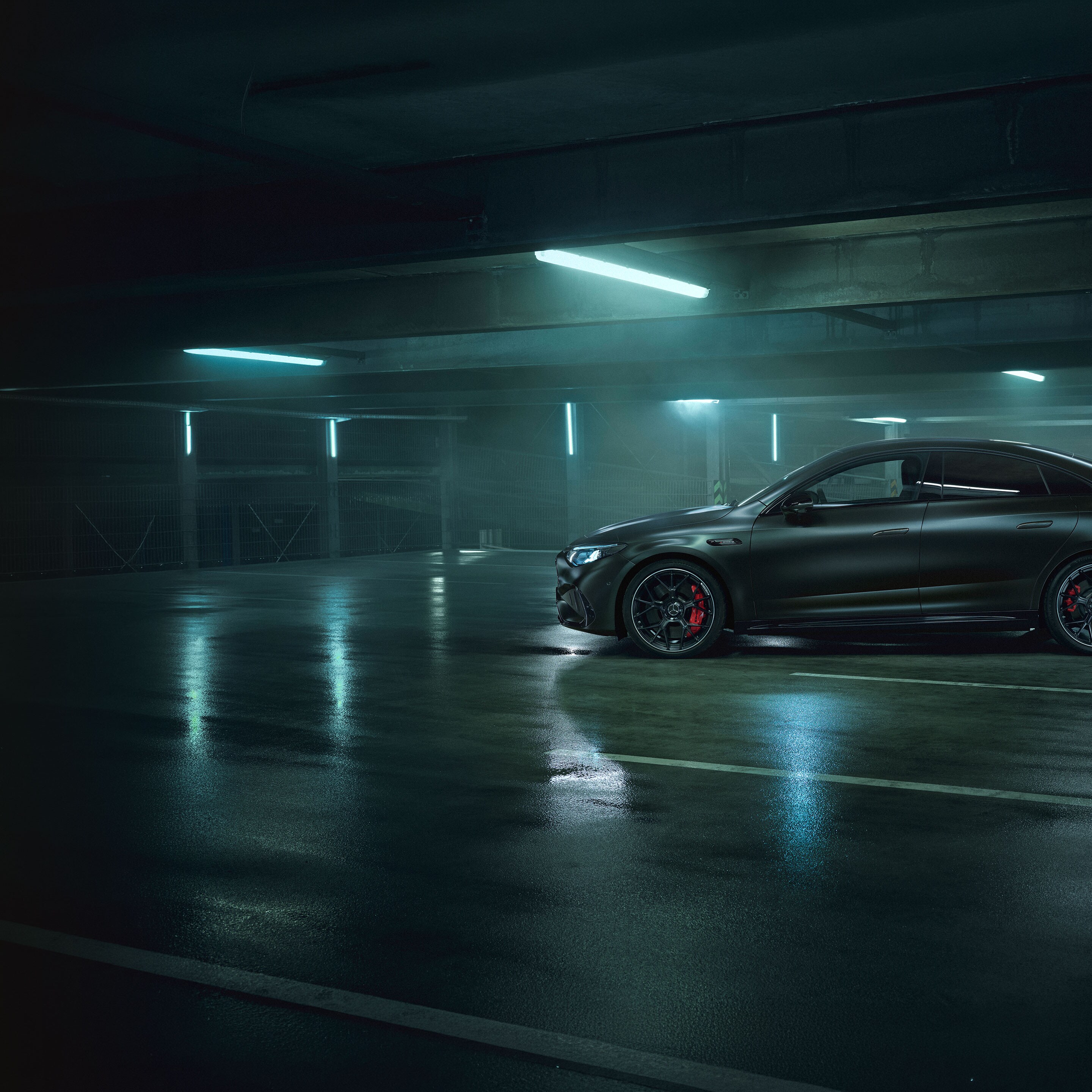 Exteriér zcela nového elektrického Mercedes-AMG CLA 45 4MATIC+.