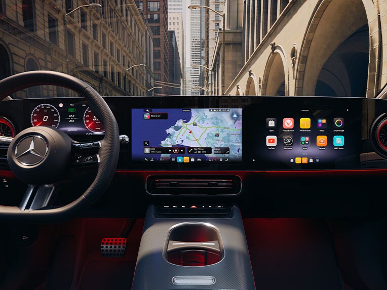 MBUX s novým intuitivním uživatelským rozhraním a UNITY 3D-Engine ve zcela novém CLA od Mercedes-Benz.