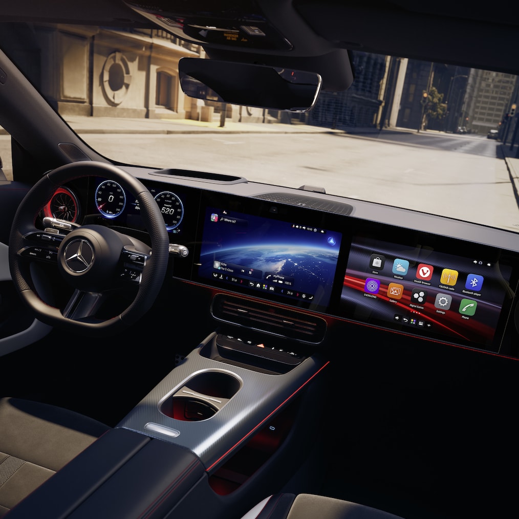 MBUX Superscreen se systémem MB.OS ve vozidle Mercedes-Benz CLA C174.