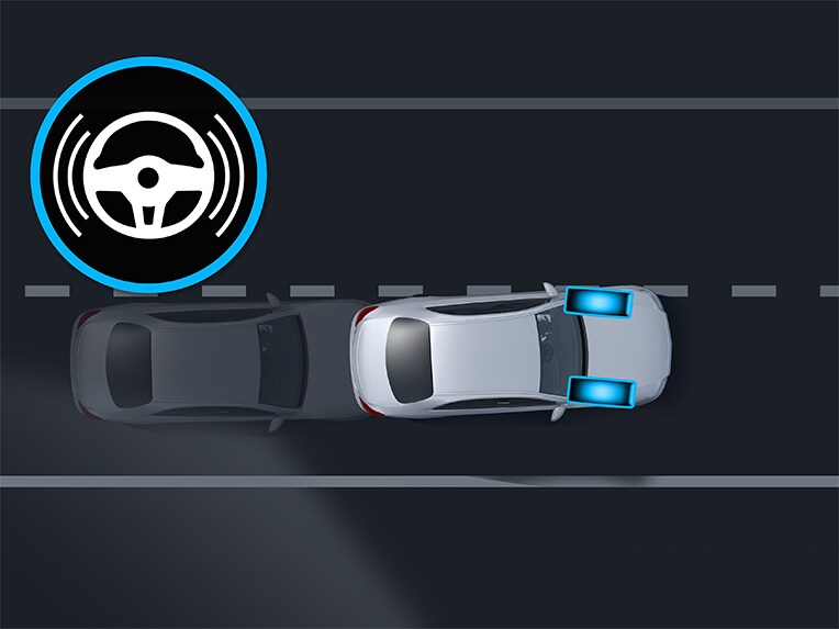 Aktivní asistent jízdy v pruzích ve vozidle Mercedes-Benz CLA Shooting Brake.