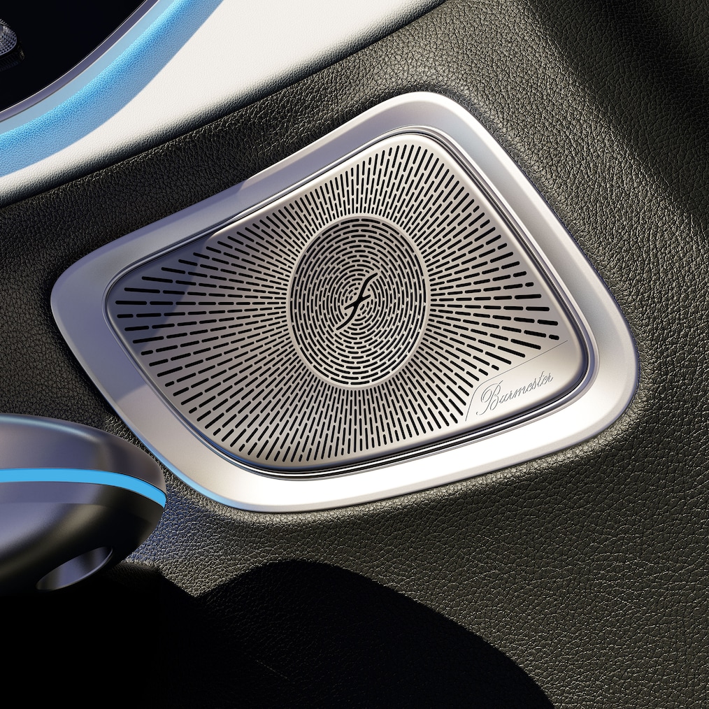 Surround soundsystém Burmester® 3D ve vozidle CLE kabriolet od Mercedes-Benz.