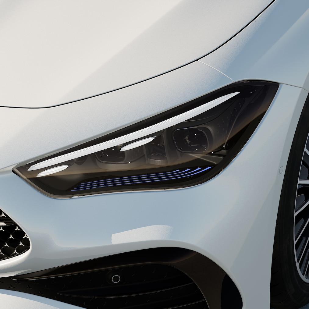 Světlomet DIGITAL LIGHT vozidla Mercedes-Benz CLE kabriolet.