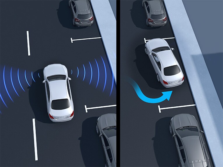 Aktivní parkovací asistent se systémem PARKTRONIC vozu Mercedes-Benz Třídy E Kupé.