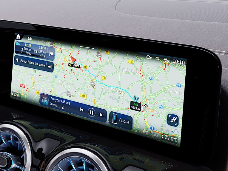 Navigace s Electric Intelligence v novém EQA od Mercedes-Benz.
