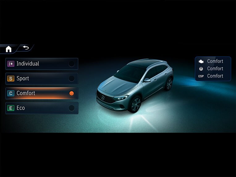 DYNAMIC SELECT v novém EQA od Mercedes-Benz.