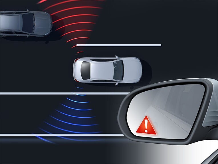 Asistent sledování mrtvého úhlu nového EQA od Mercedes-Benz.
