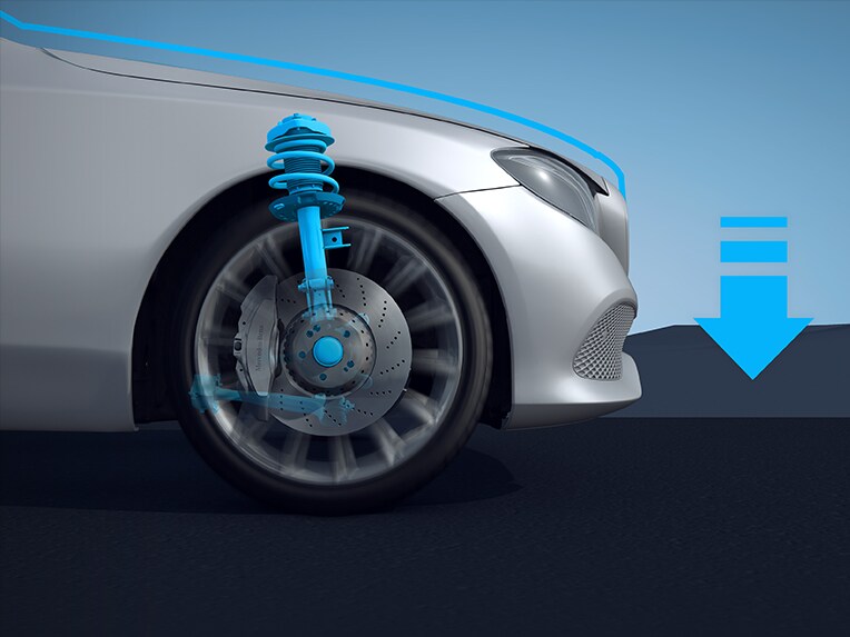 Snížený komfortní podvozek v novém modelu Mercedes-Benz GLA.