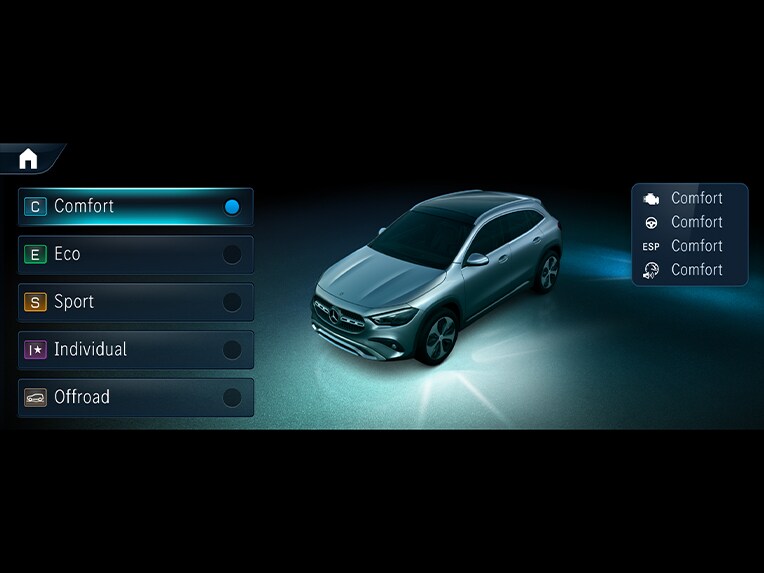 DYNAMIC SELECT v novém modelu Mercedes-Benz GLA.