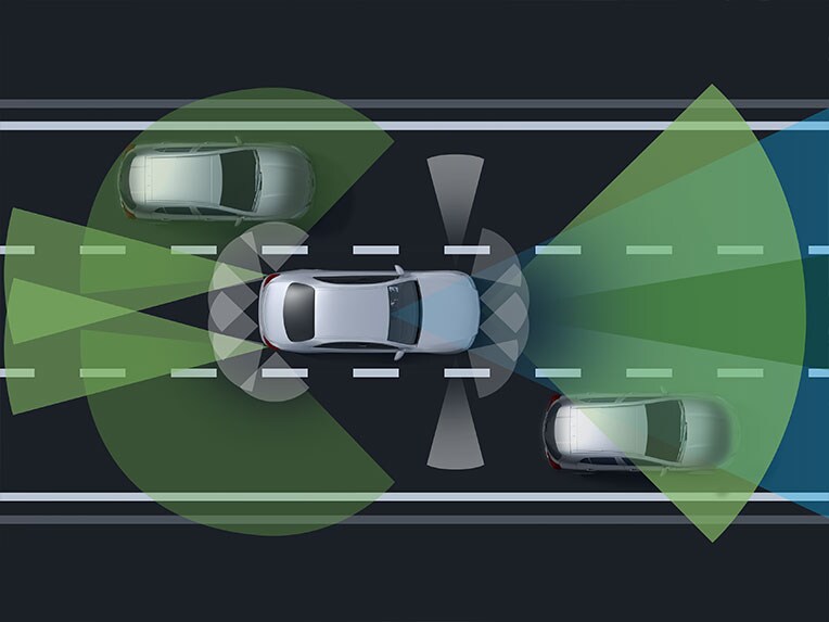 Sada jízdních asistentů v novém modelu Mercedes-Benz GLA.