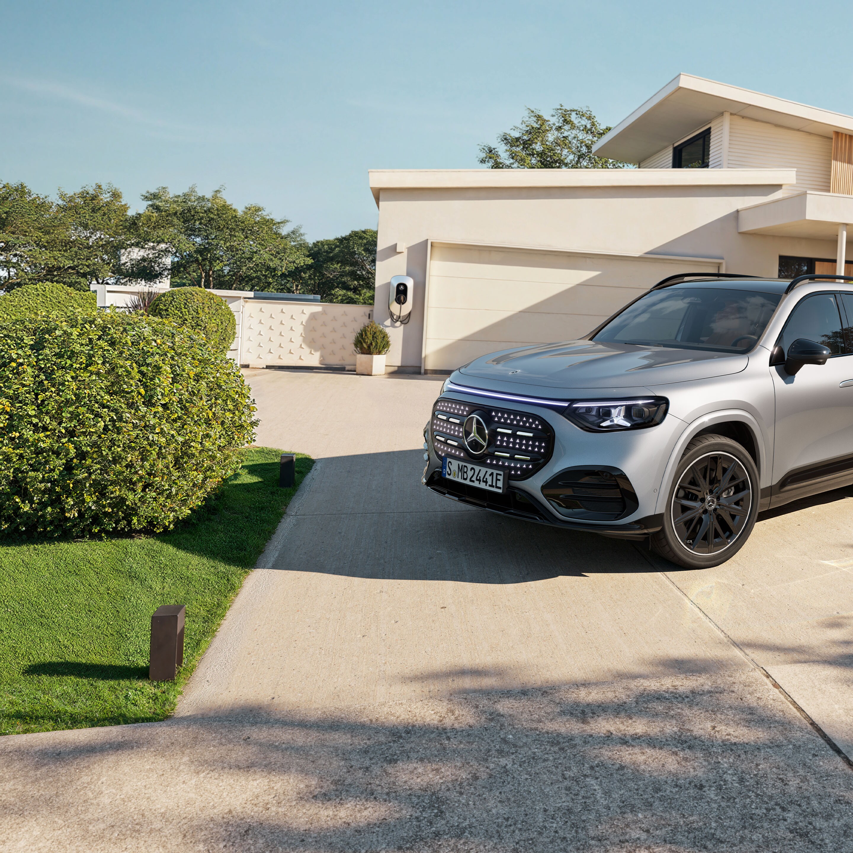 Exteriér zcela nového elektrického GLB od Mercedes-Benz.