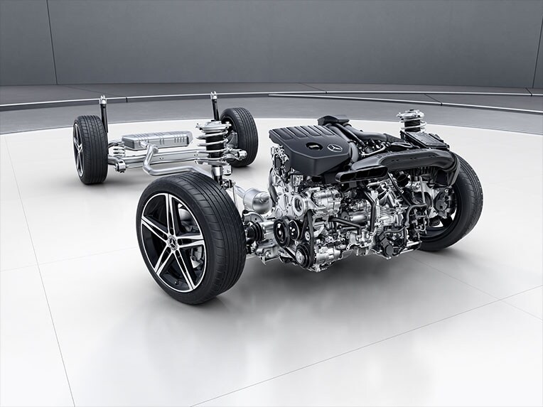 Komfortní podvozek nového modelu Mercedes-Benz GLB.