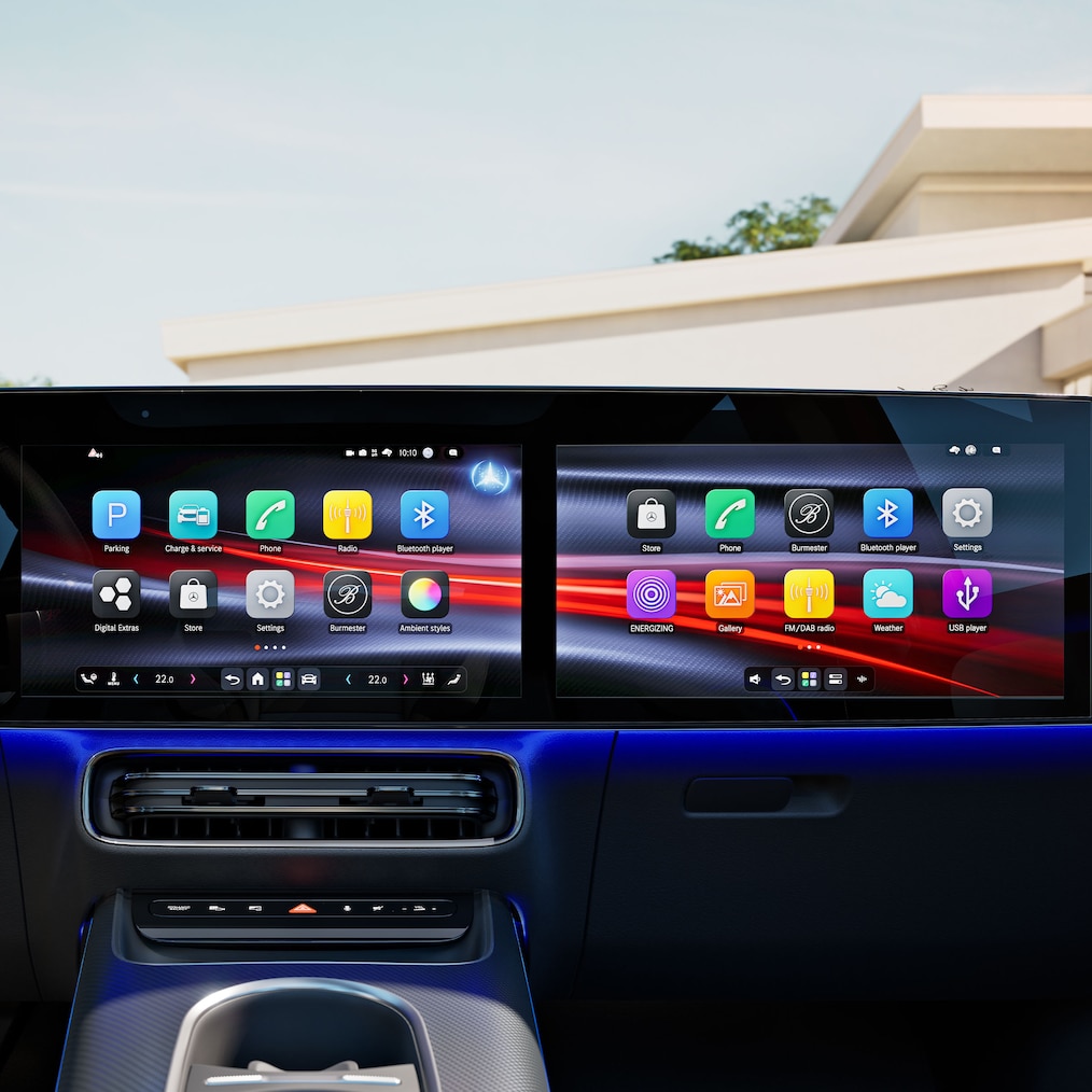 Operační systém Mercedes-Benz Operating System ve vozidle Mercedes-Benz GLB.