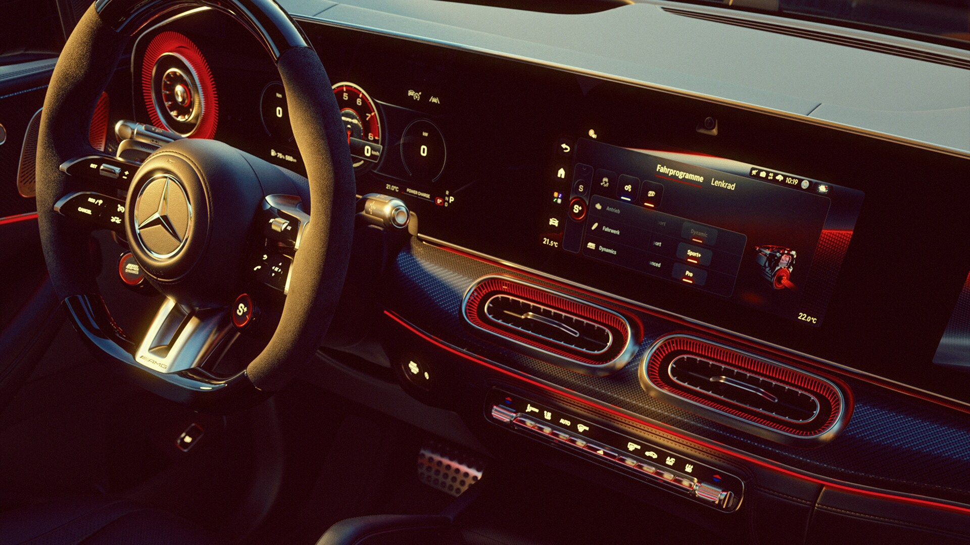 Nový design interiéru vozu Mercedes-AMG GLE 63 S&nbsp;kupé.