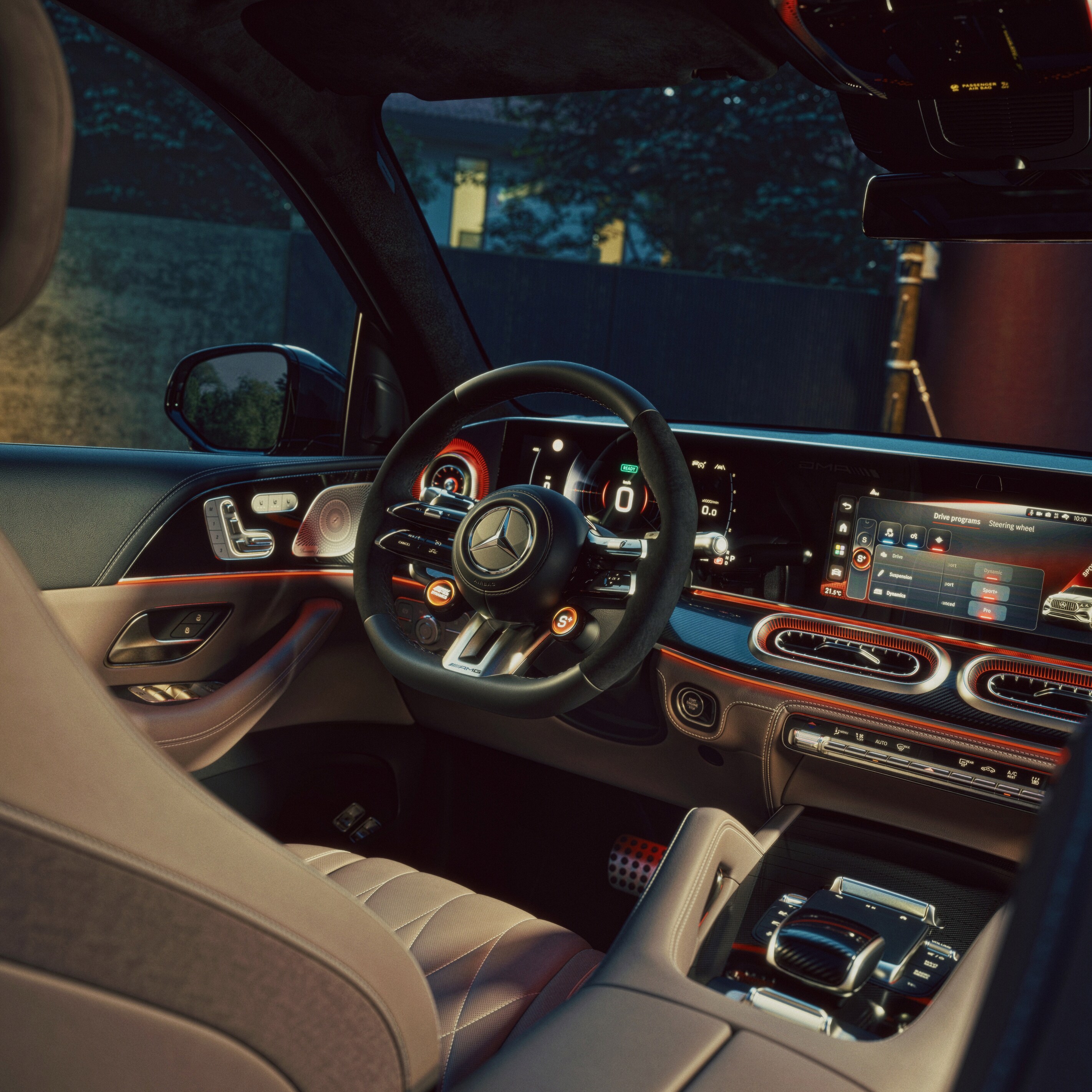 Interiér nového vozidla Mercedes-AMG GLE.