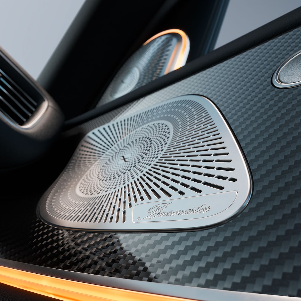 Reproduktory surround soundsystému Burmester® ve vozidle Mercedes-Benz GLS.