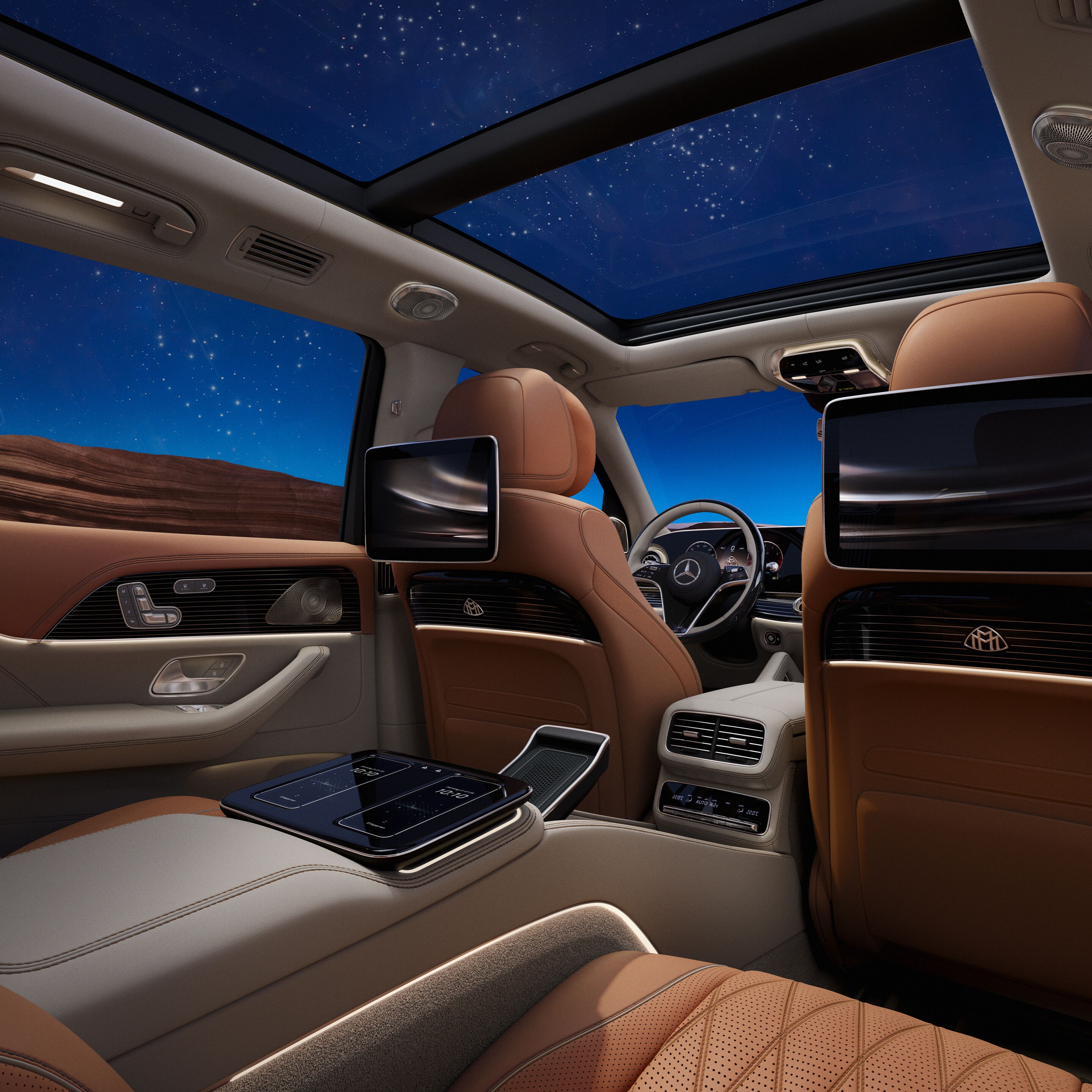 Interiér vozu GLS od Mercedes-Maybach.