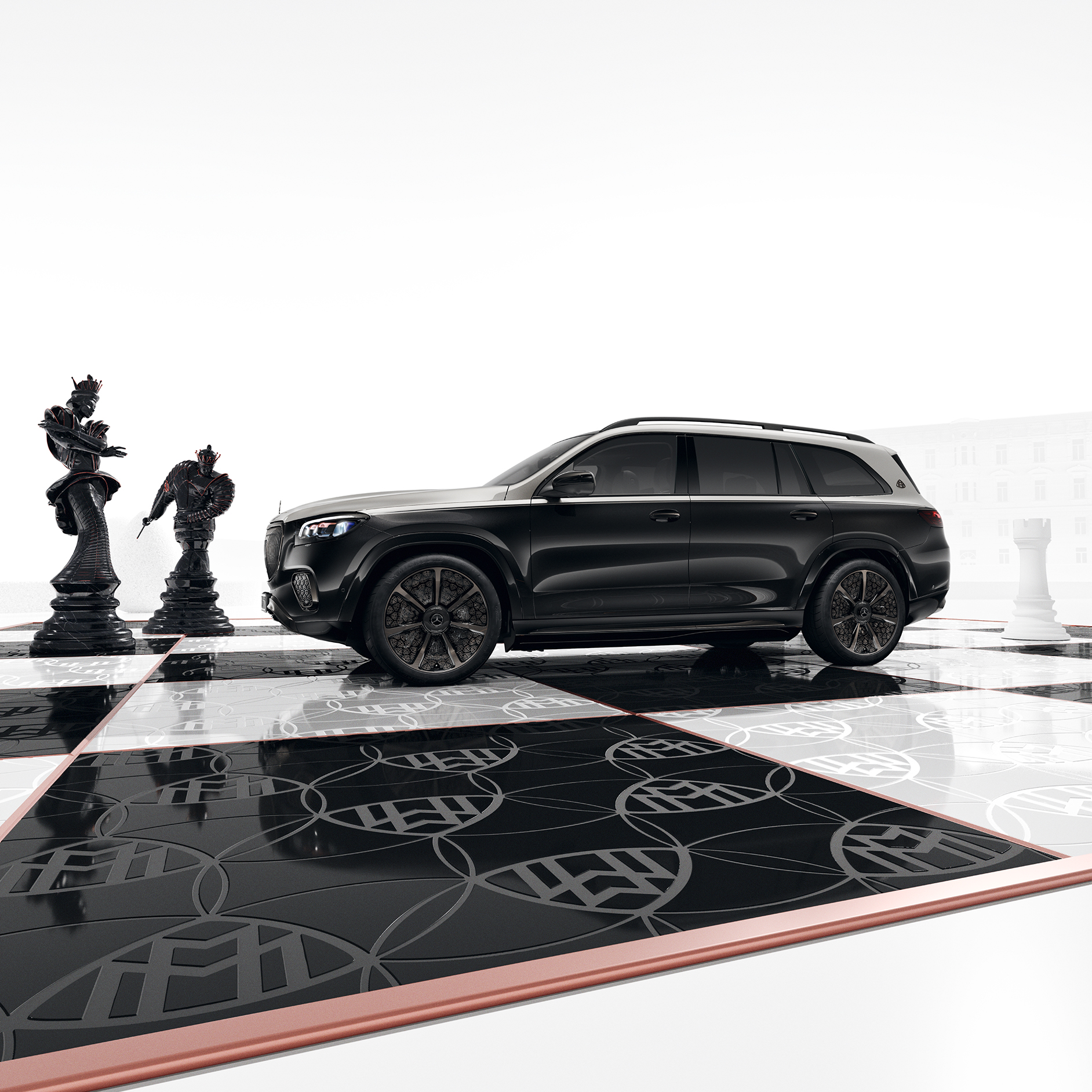 Mercedes-Maybach na šachovnici Mercedes-Maybach na šachovnici