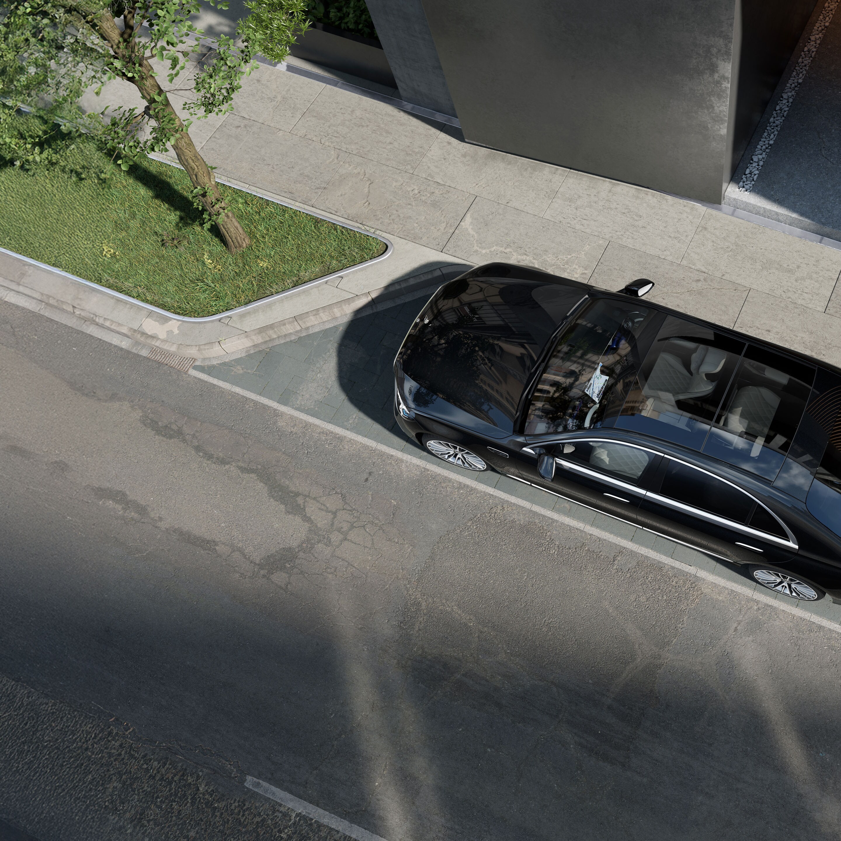 Exteriér nového vozidla Mercedes-Benz Třídy&nbsp;S sedan, prodloužená verze.