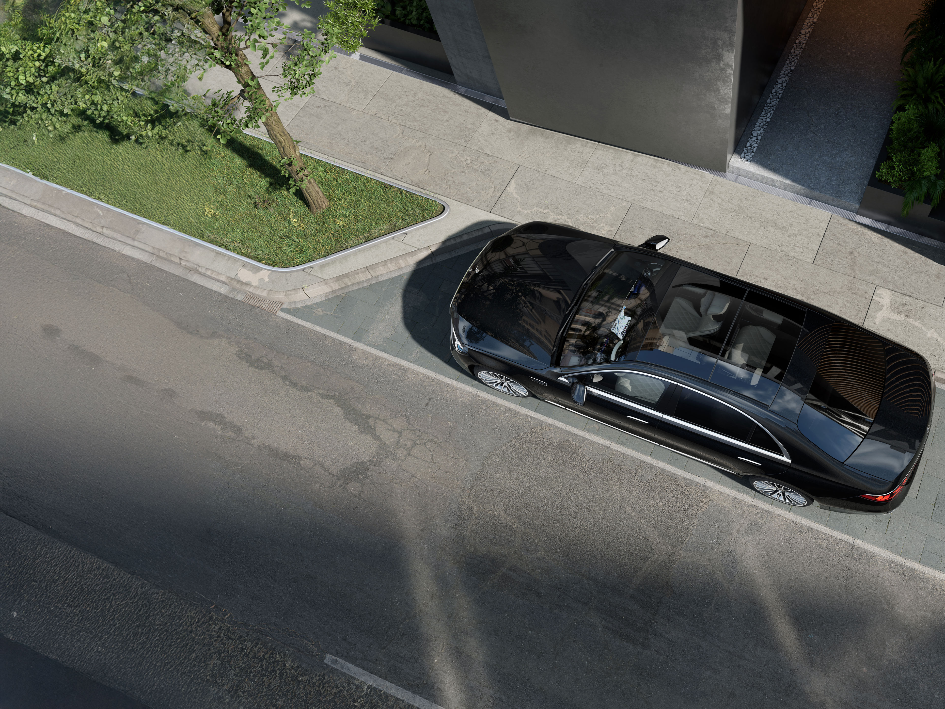 Exteriér | Třída S sedan | Mercedes-Benz Exteriér nového vozidla Mercedes-Benz Třídy S sedan, prodloužená verze.