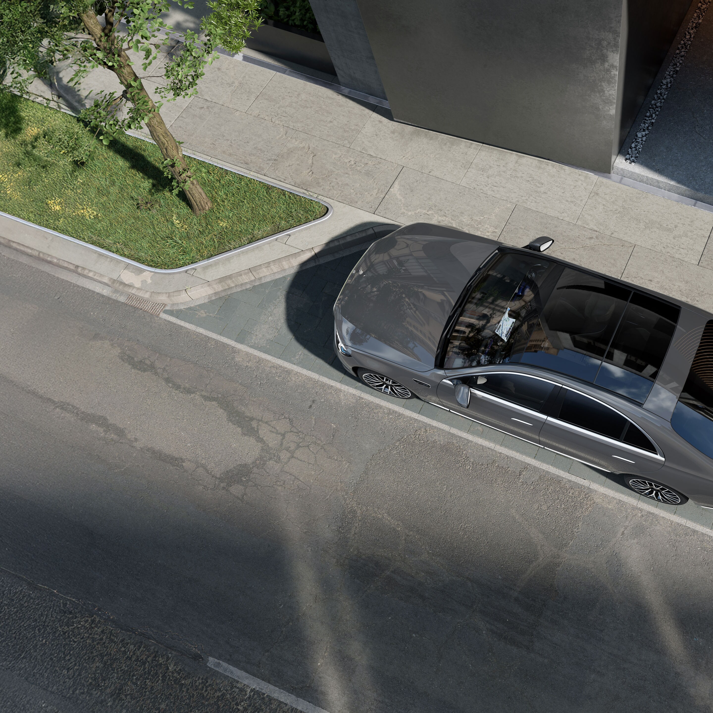 Exteriér nového vozidla Mercedes-Benz Třídy&nbsp;S sedan.