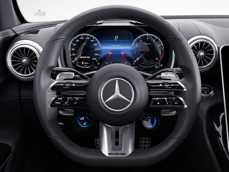 Volant AMG Performance v kůži nappa ve voze Mercedes-AMG SL Roadster.