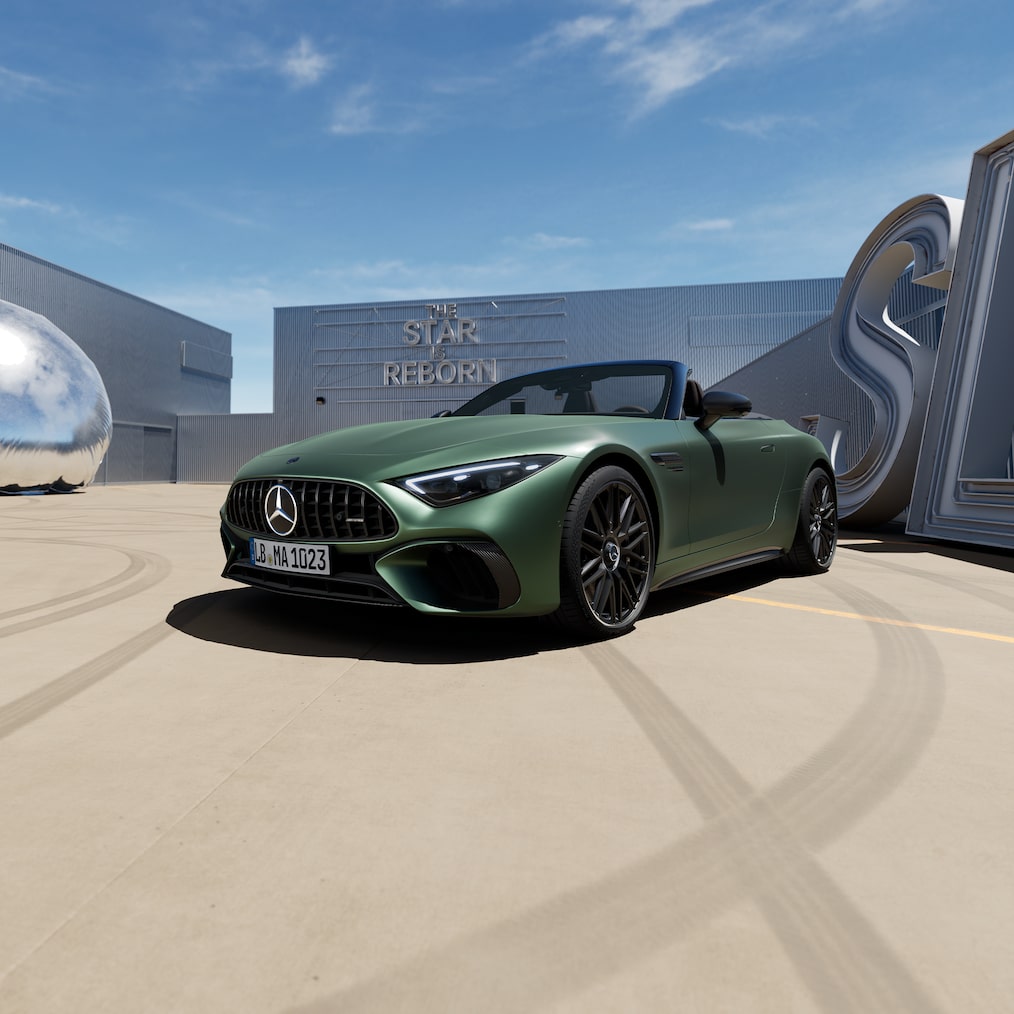 Exteriér vozu Mercedes-AMG SL&nbsp;roadster při pohledu z&nbsp;boku.
