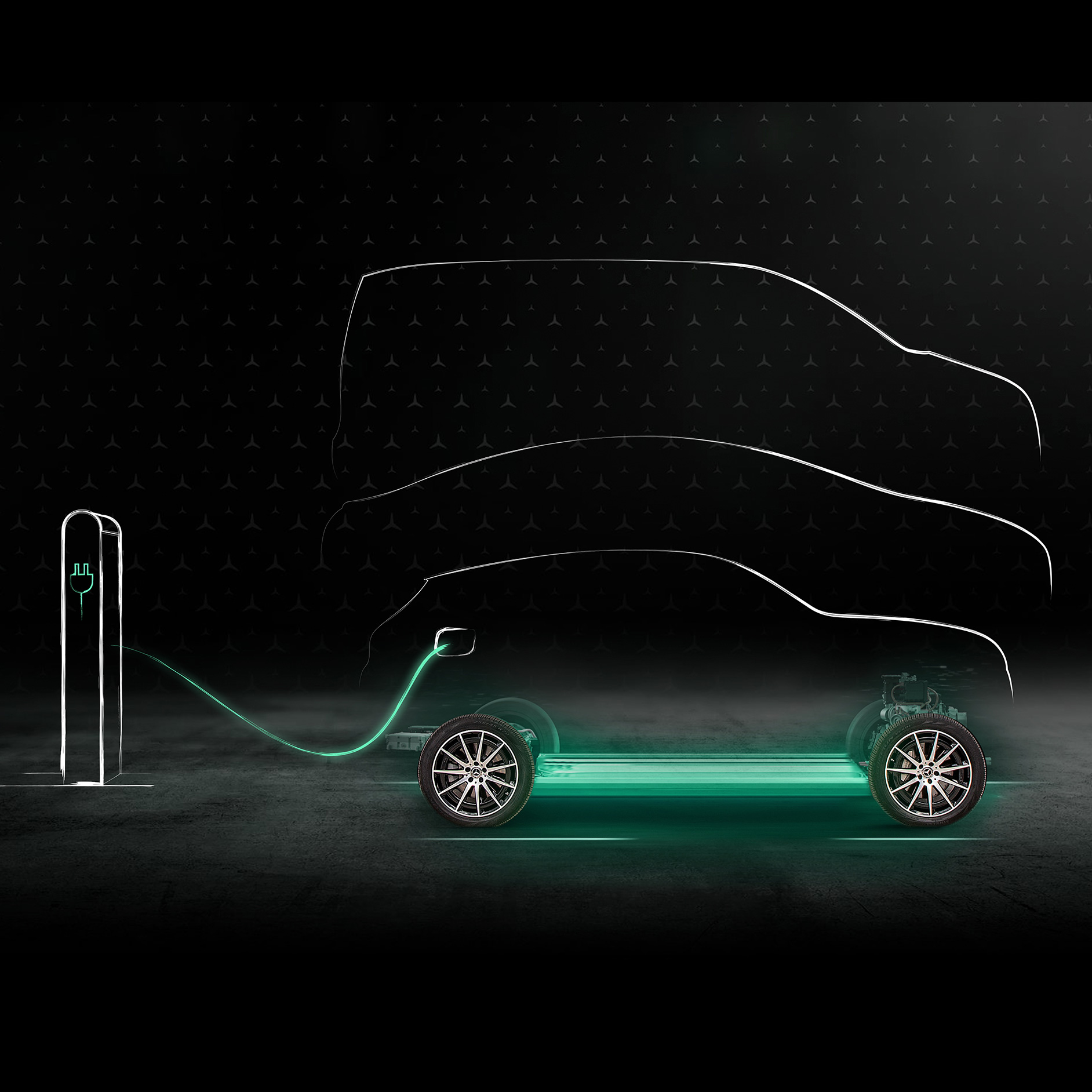 Zelené nabíjení | Elektromobilita | Mercedes-Benz Animace funkce zeleného nabíjení.