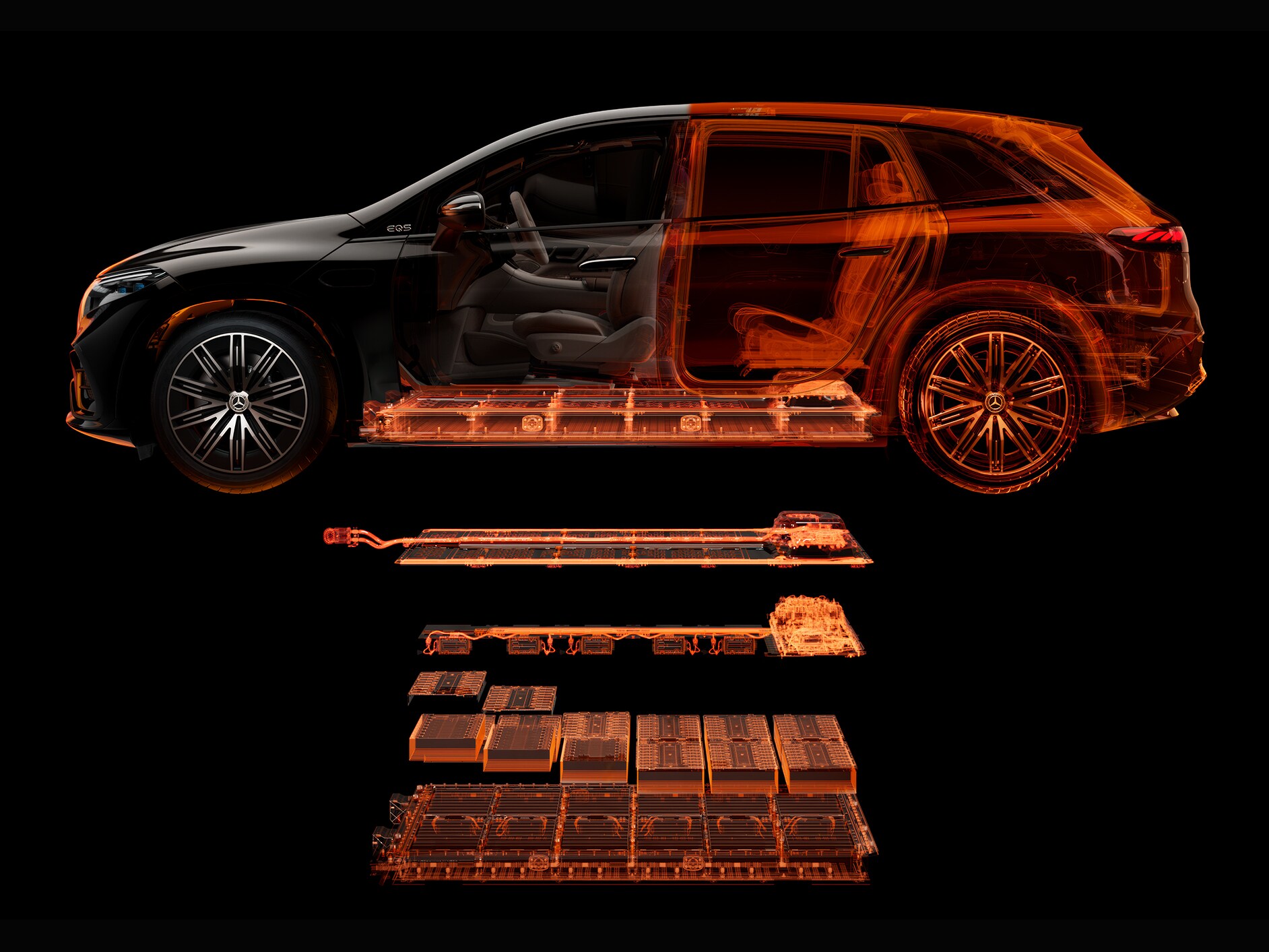 Bezpečnost nabíjení pro sedan EQE od Mercedes-Benz.