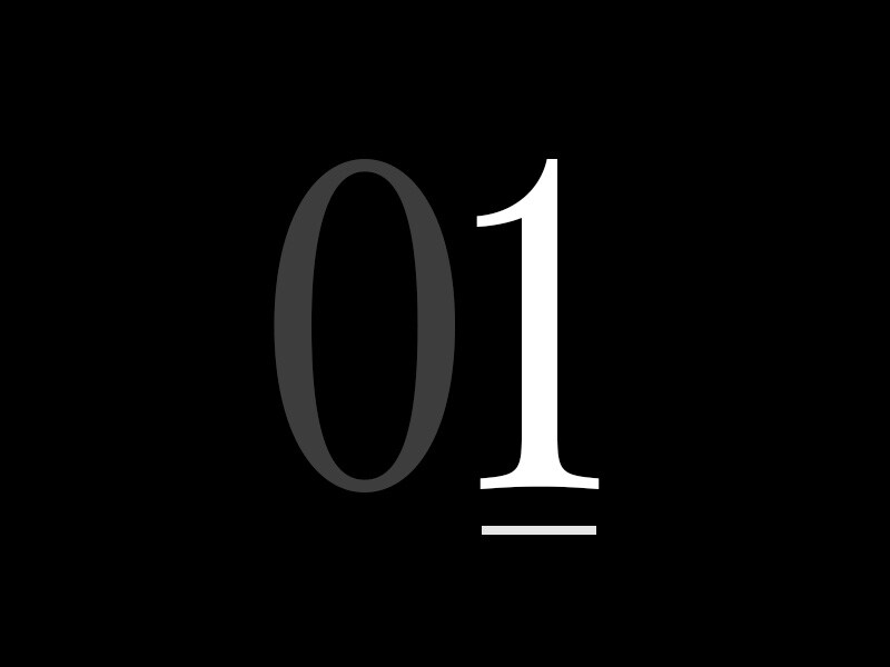 Velké číslo „01“.