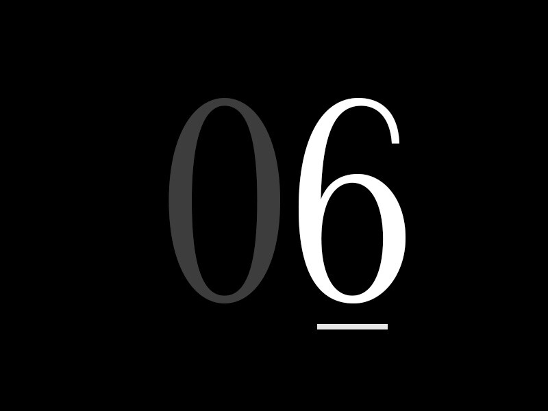 Velké číslo „06“.