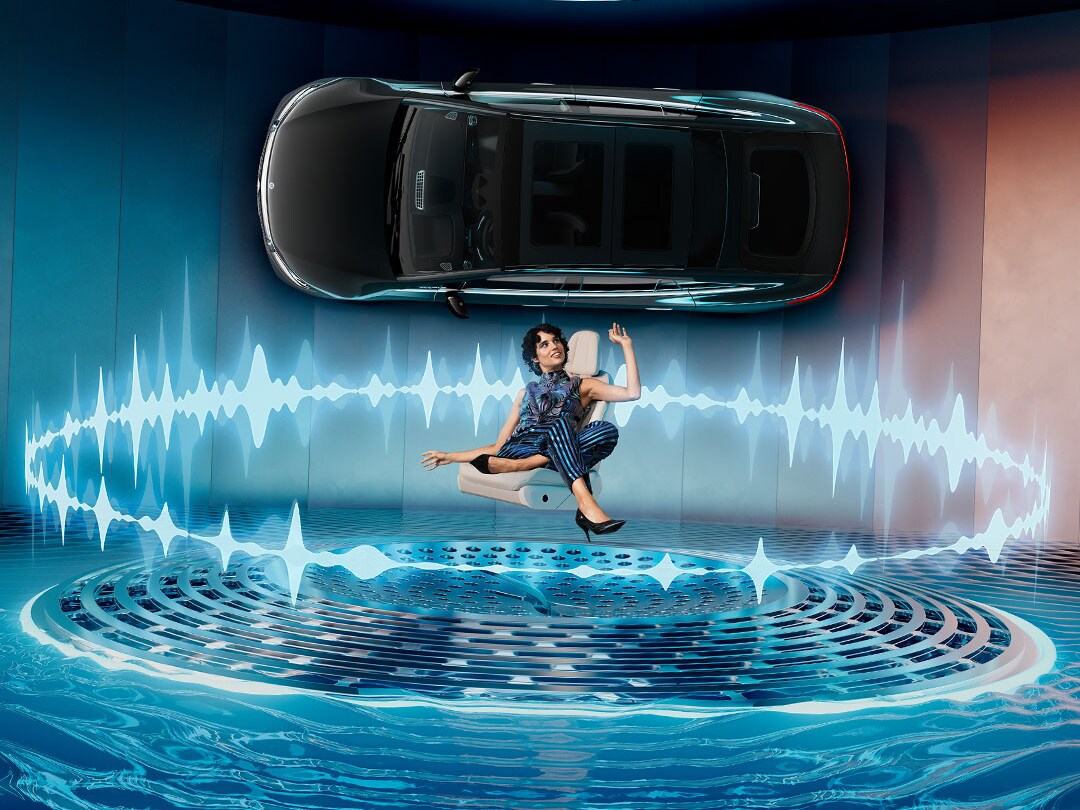 Vozidlo Mercedes-EQ při pohledu shora.