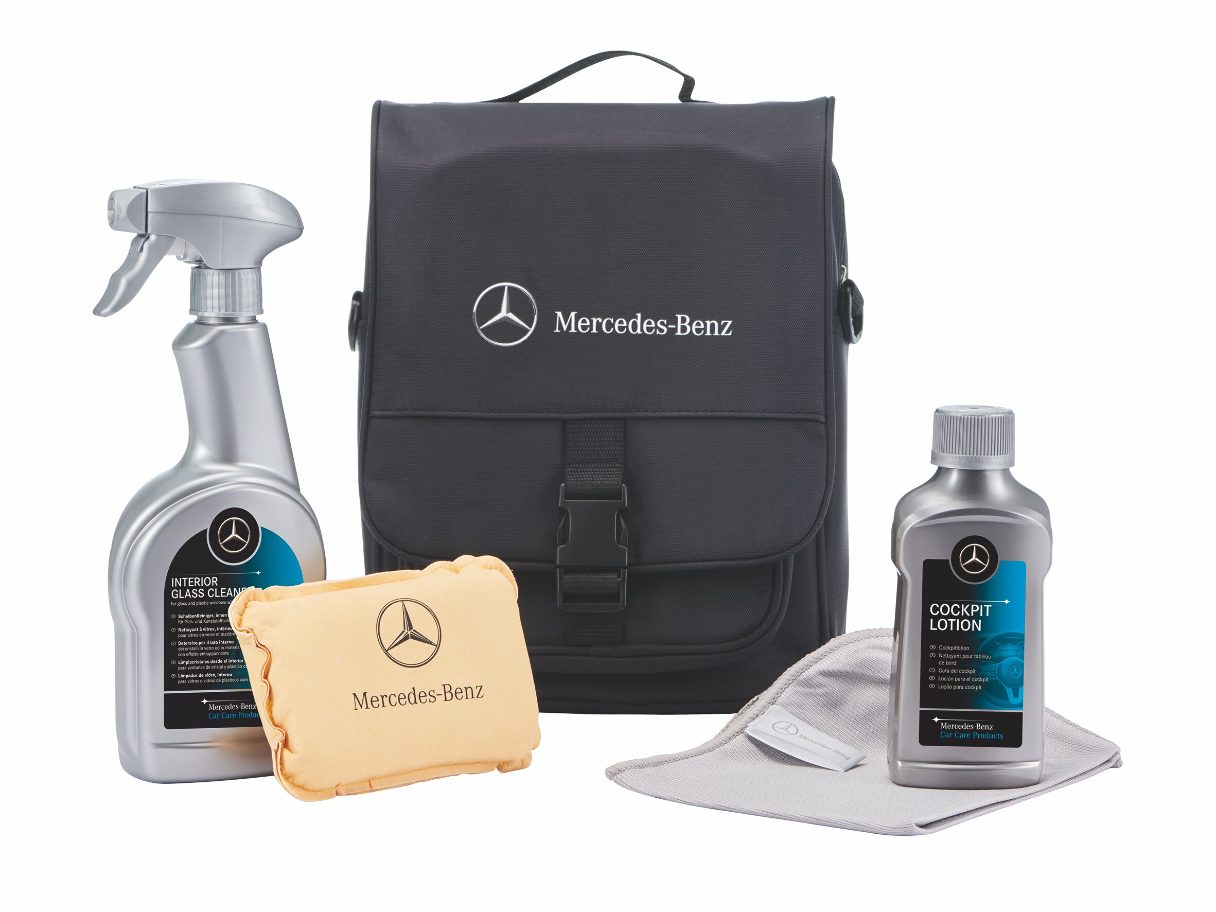 Sada péče o interiér vozidla Mercedes-Benz.