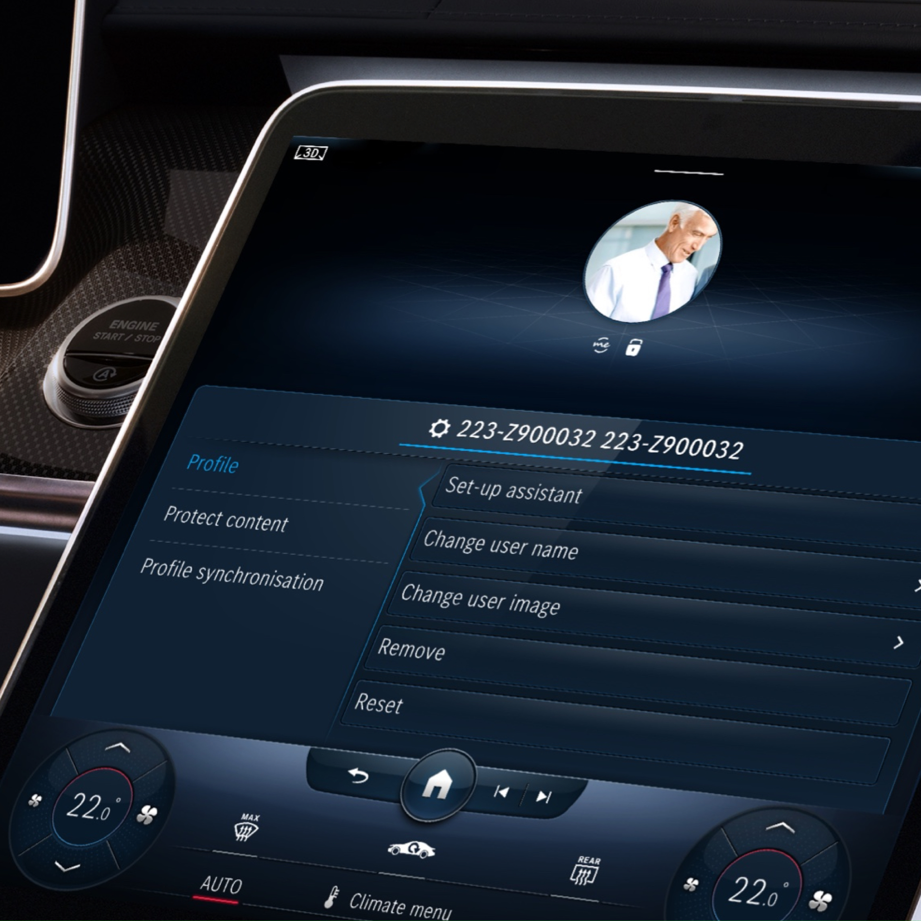 Personalizace | Sada Excellence | Mercedes-Benz Na multimediálním systému MBUX je pomocí digitálního doplňku Personalizace vytvořen osobní profil.