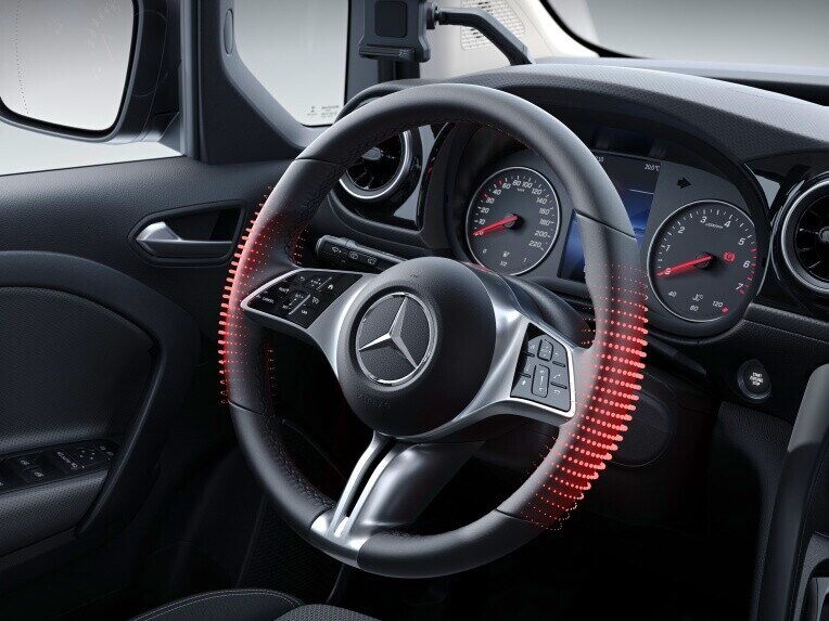 Vyhřívaný multifunkční volant ve skříňové dodávce Mercedes-Benz Citan.