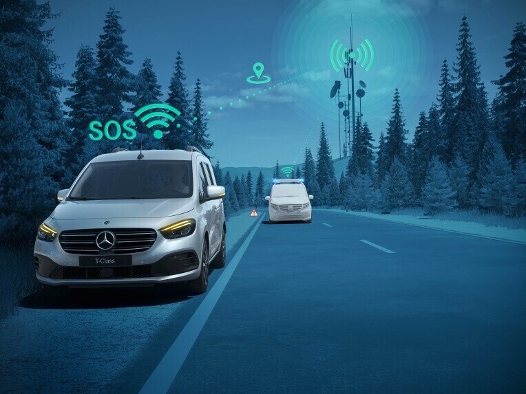Systém tísňového volání Mercedes-Benz může v případě nouze poskytnout rozhodující časovou výhodu.