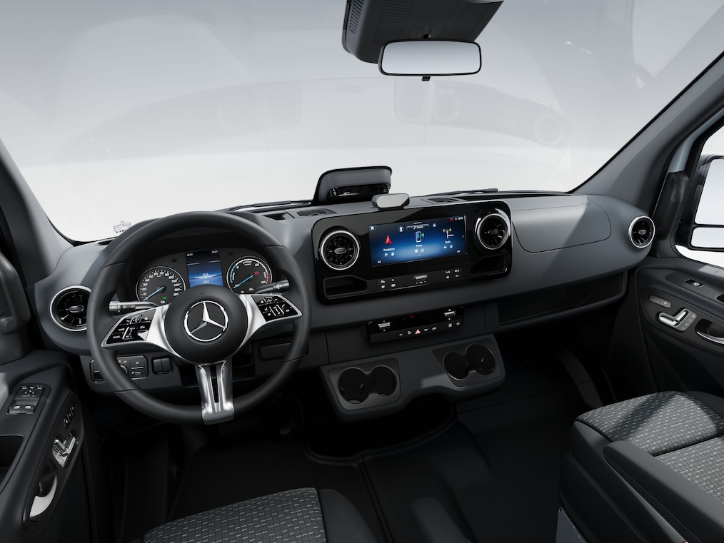 Prostor řidiče podvozku Mercedes-Benz eSprinter.