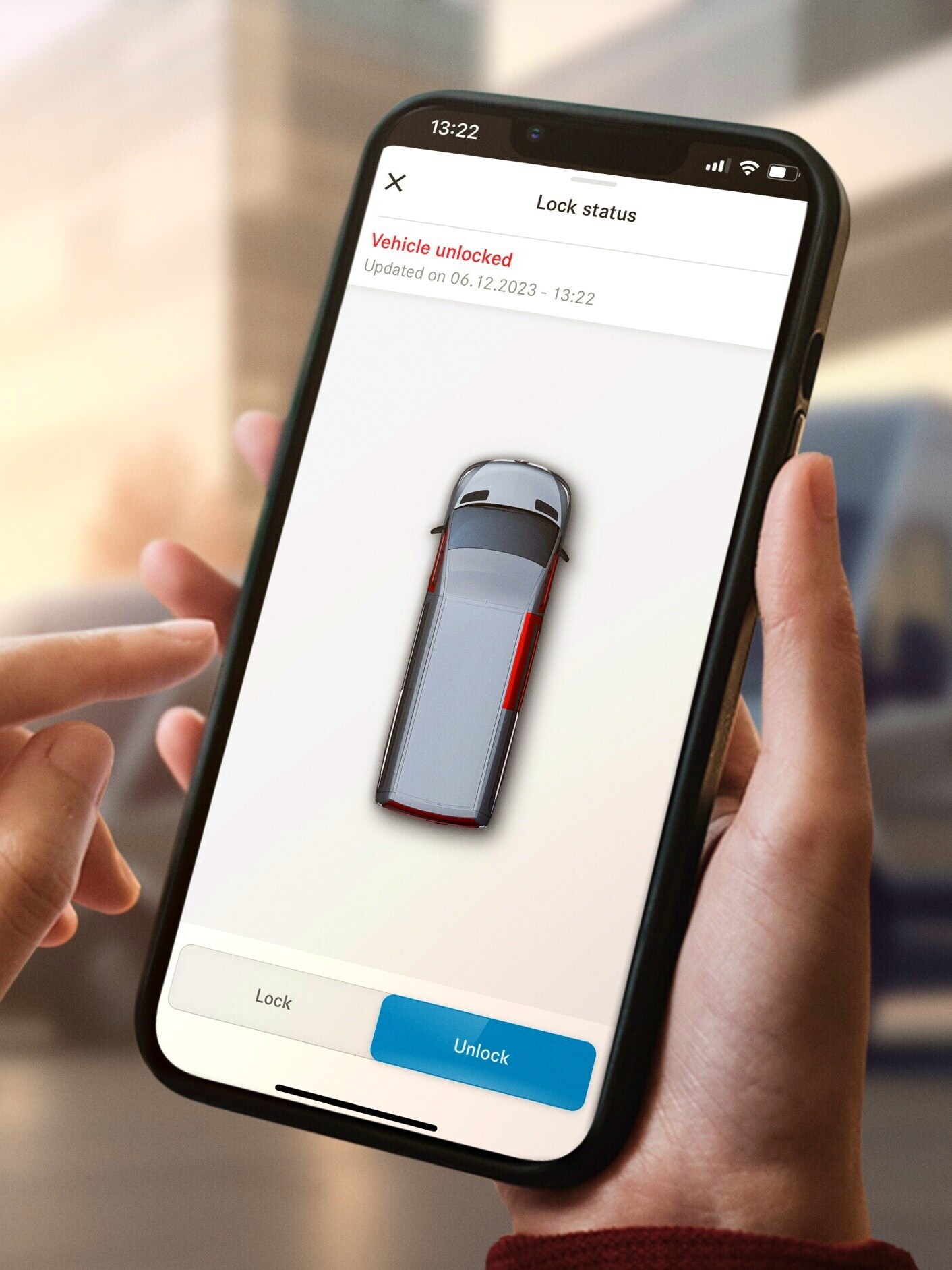 Digitální doplňky pro dodávkové vozidlo Mercedes-Benz.